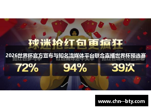 2026世界杯官方宣布与知名流媒体平台联合直播世界杯预选赛